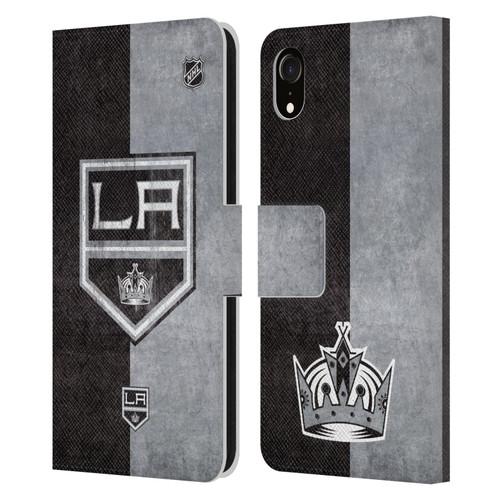 NHL Los Angeles Kings Half Distressed Leather Book Wallet Case Cover For Apple iPhone XR