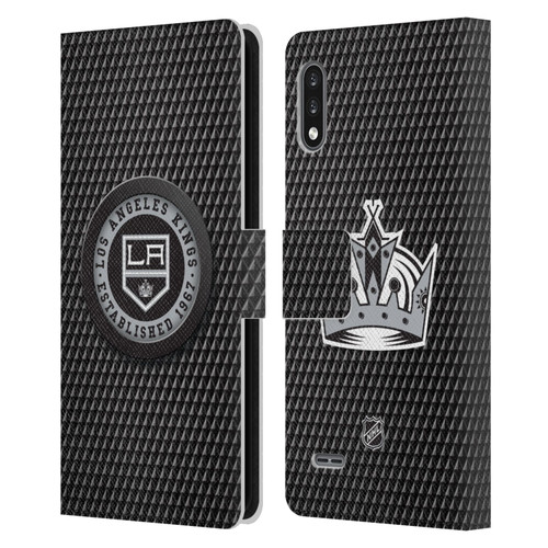 NHL Los Angeles Kings Puck Texture Leather Book Wallet Case Cover For LG K22