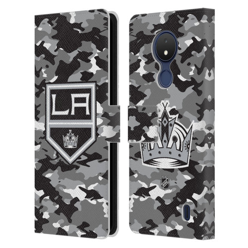 NHL Los Angeles Kings Camouflage Leather Book Wallet Case Cover For Nokia C21
