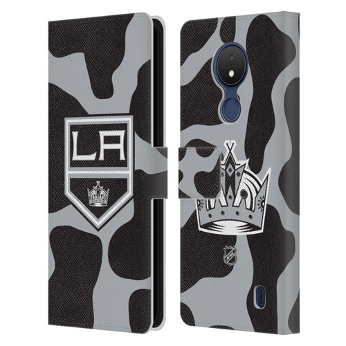 NHL Los Angeles Kings Cow Pattern Leather Book Wallet Case Cover For Nokia C21