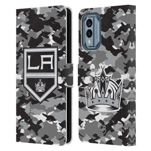 NHL Los Angeles Kings Camouflage Leather Book Wallet Case Cover For Nokia X30
