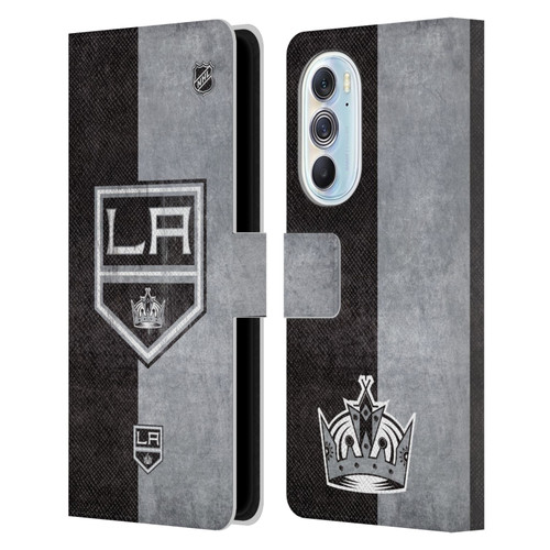 NHL Los Angeles Kings Half Distressed Leather Book Wallet Case Cover For Motorola Edge X30