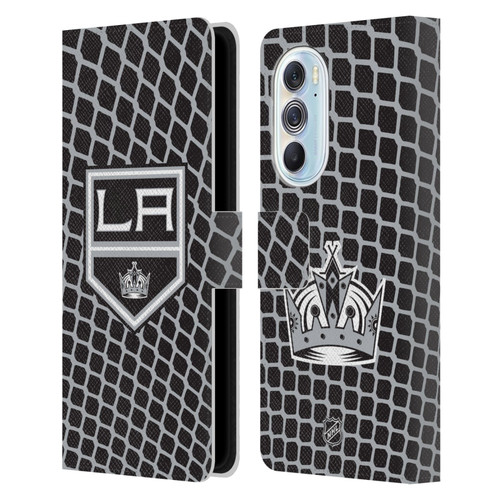 NHL Los Angeles Kings Net Pattern Leather Book Wallet Case Cover For Motorola Edge X30