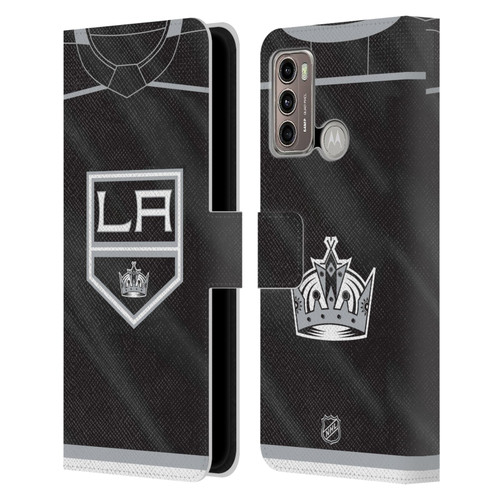 NHL Los Angeles Kings Jersey Leather Book Wallet Case Cover For Motorola Moto G60 / Moto G40 Fusion