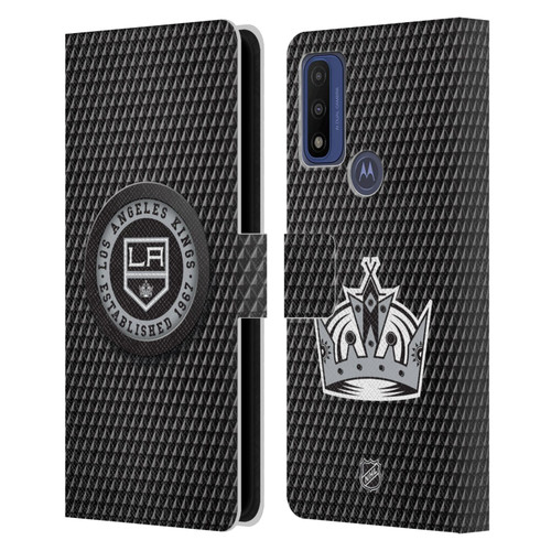 NHL Los Angeles Kings Puck Texture Leather Book Wallet Case Cover For Motorola G Pure