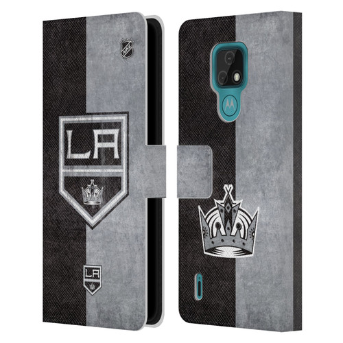 NHL Los Angeles Kings Half Distressed Leather Book Wallet Case Cover For Motorola Moto E7