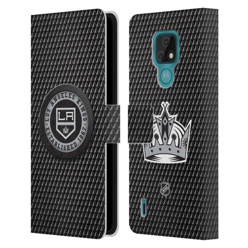 NHL Los Angeles Kings Puck Texture Leather Book Wallet Case Cover For Motorola Moto E7