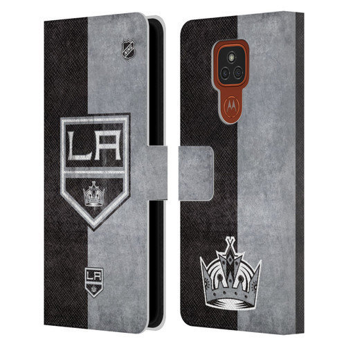 NHL Los Angeles Kings Half Distressed Leather Book Wallet Case Cover For Motorola Moto E7 Plus