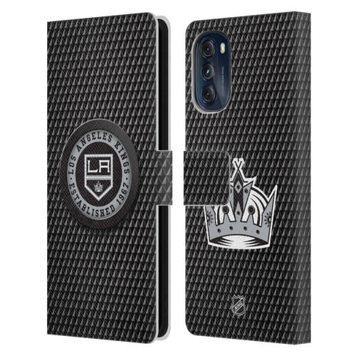 NHL Los Angeles Kings Puck Texture Leather Book Wallet Case Cover For Motorola Moto G (2022) NHL Los Angeles Kings Puck Texture Leather Book Wallet Case Cover For Motorola Moto G (2022)