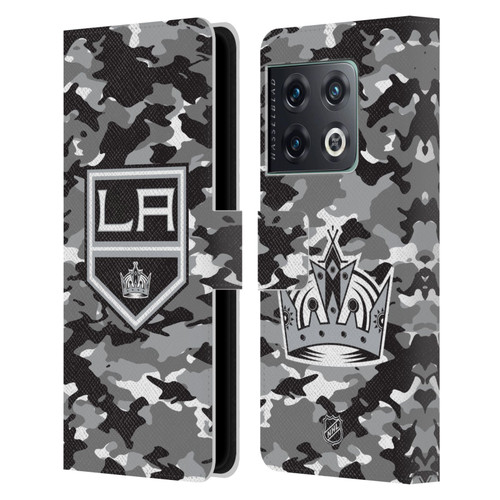 NHL Los Angeles Kings Camouflage Leather Book Wallet Case Cover For OnePlus 10 Pro