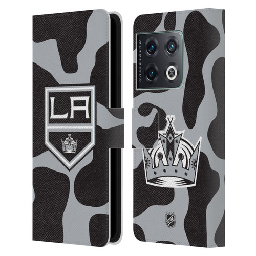 NHL Los Angeles Kings Cow Pattern Leather Book Wallet Case Cover For OnePlus 10 Pro