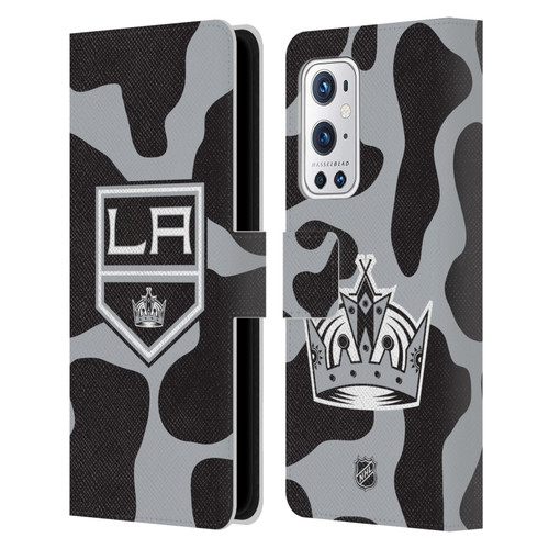 NHL Los Angeles Kings Cow Pattern Leather Book Wallet Case Cover For OnePlus 9 Pro