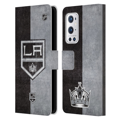 NHL Los Angeles Kings Half Distressed Leather Book Wallet Case Cover For OnePlus 9 Pro