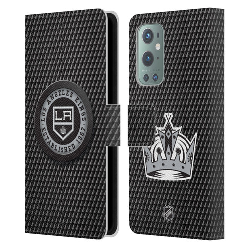 NHL Los Angeles Kings Puck Texture Leather Book Wallet Case Cover For OnePlus 9