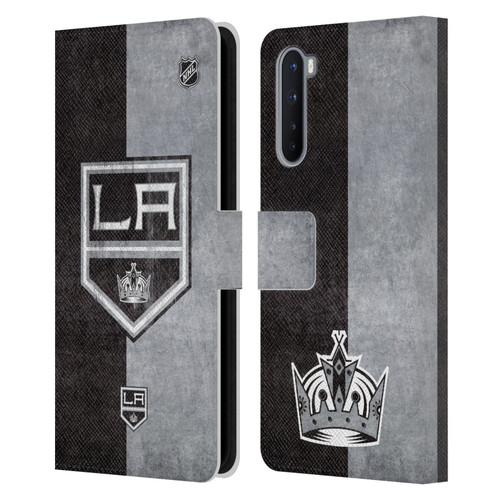 NHL Los Angeles Kings Half Distressed Leather Book Wallet Case Cover For OnePlus Nord 5G