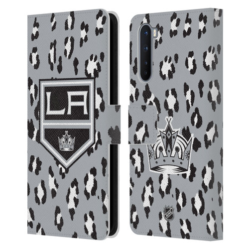 NHL Los Angeles Kings Leopard Patten Leather Book Wallet Case Cover For OnePlus Nord 5G