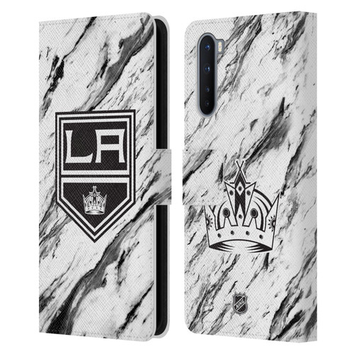 NHL Los Angeles Kings Marble Leather Book Wallet Case Cover For OnePlus Nord 5G