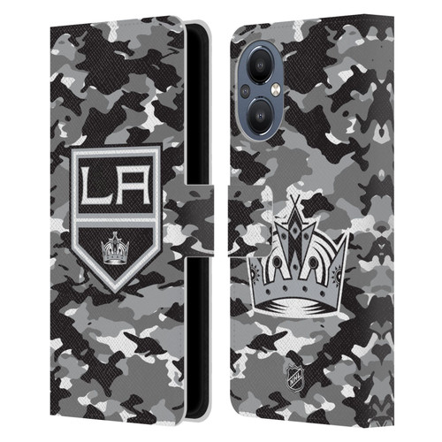 NHL Los Angeles Kings Camouflage Leather Book Wallet Case Cover For OnePlus Nord N20 5G