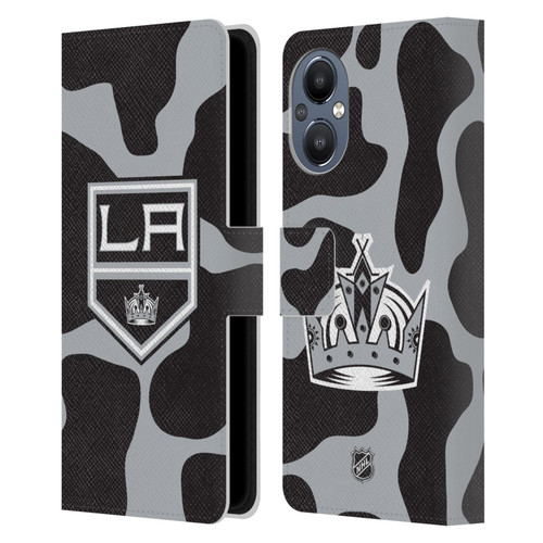 NHL Los Angeles Kings Cow Pattern Leather Book Wallet Case Cover For OnePlus Nord N20 5G