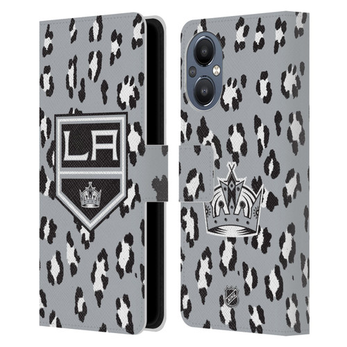 NHL Los Angeles Kings Leopard Patten Leather Book Wallet Case Cover For OnePlus Nord N20 5G