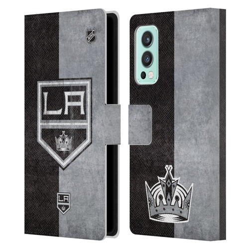 NHL Los Angeles Kings Half Distressed Leather Book Wallet Case Cover For OnePlus Nord 2 5G