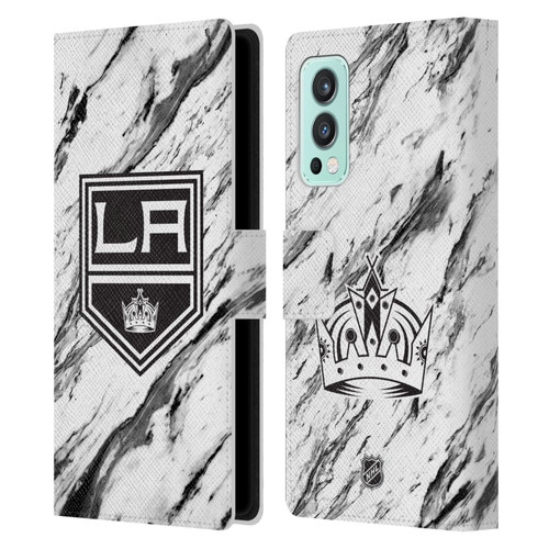 NHL Los Angeles Kings Marble Leather Book Wallet Case Cover For OnePlus Nord 2 5G