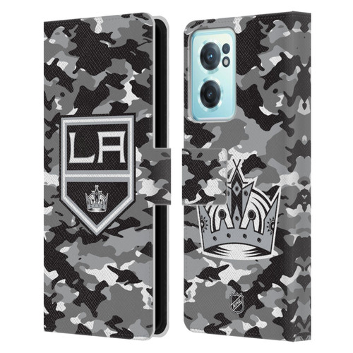 NHL Los Angeles Kings Camouflage Leather Book Wallet Case Cover For OnePlus Nord CE 2 5G