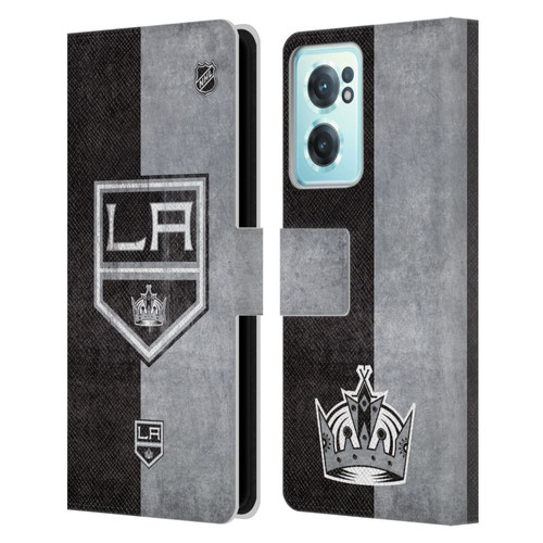 NHL Los Angeles Kings Half Distressed Leather Book Wallet Case Cover For OnePlus Nord CE 2 5G