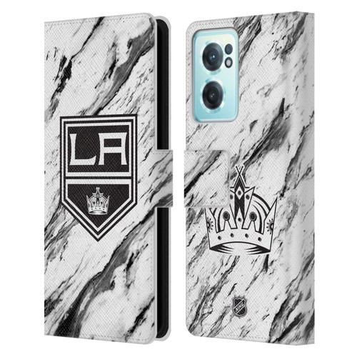 NHL Los Angeles Kings Marble Leather Book Wallet Case Cover For OnePlus Nord CE 2 5G