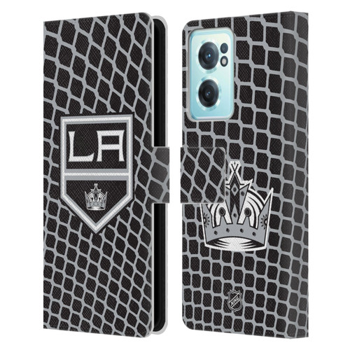 NHL Los Angeles Kings Net Pattern Leather Book Wallet Case Cover For OnePlus Nord CE 2 5G