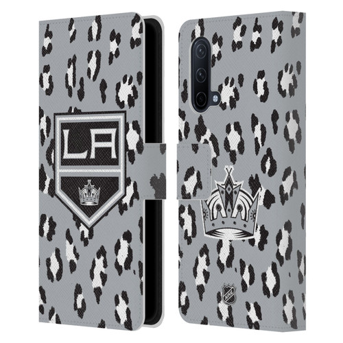 NHL Los Angeles Kings Leopard Patten Leather Book Wallet Case Cover For OnePlus Nord CE 5G