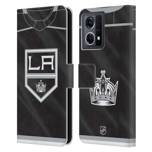 NHL Los Angeles Kings Jersey Leather Book Wallet Case Cover For OPPO Reno8 4G