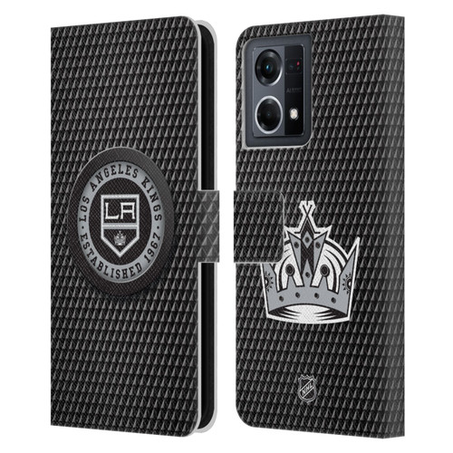 NHL Los Angeles Kings Puck Texture Leather Book Wallet Case Cover For OPPO Reno8 4G