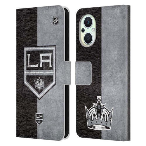 NHL Los Angeles Kings Half Distressed Leather Book Wallet Case Cover For OPPO Reno8 Lite NHL Los Angeles Kings Half Distressed Leather Book Wallet Case Cover For OPPO Reno8 Lite