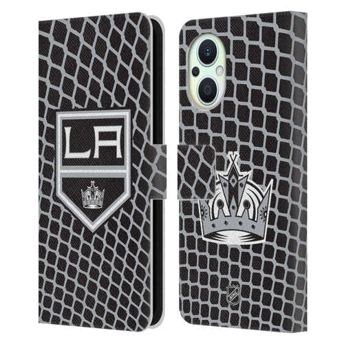 NHL Los Angeles Kings Net Pattern Leather Book Wallet Case Cover For OPPO Reno8 Lite