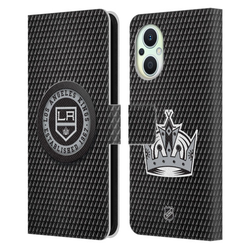 NHL Los Angeles Kings Puck Texture Leather Book Wallet Case Cover For OPPO Reno8 Lite