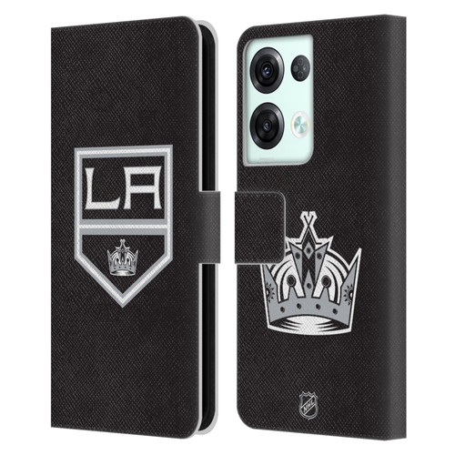 NHL Los Angeles Kings Plain Leather Book Wallet Case Cover For OPPO Reno8 Pro