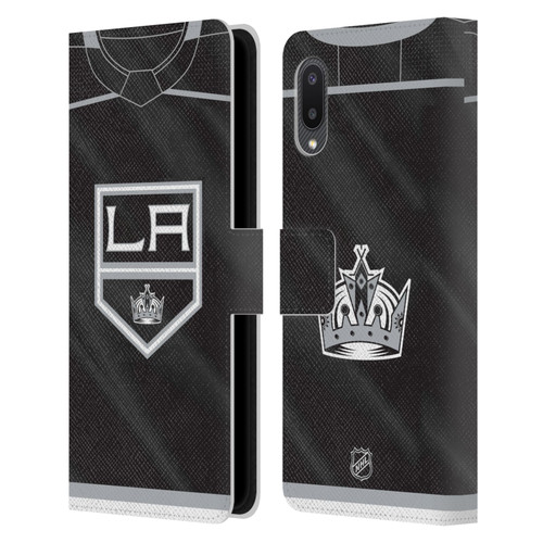 NHL Los Angeles Kings Jersey Leather Book Wallet Case Cover For Samsung Galaxy A02/M02 (2021)