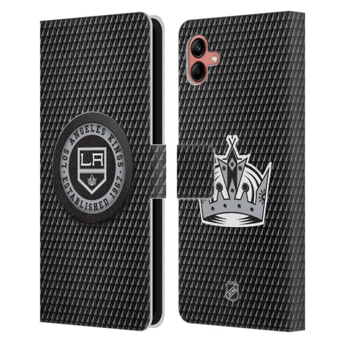 NHL Los Angeles Kings Puck Texture Leather Book Wallet Case Cover For Samsung Galaxy A04 (2022)