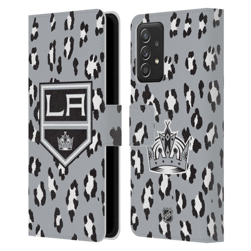 NHL Los Angeles Kings Leopard Patten Leather Book Wallet Case Cover For Samsung Galaxy A52 / A52s / 5G (2021)