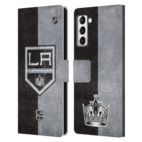 NHL Los Angeles Kings Half Distressed Leather Book Wallet Case Cover For Samsung Galaxy S21+ 5G