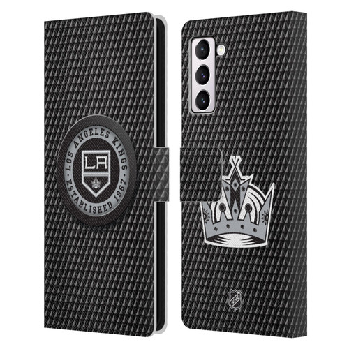 NHL Los Angeles Kings Puck Texture Leather Book Wallet Case Cover For Samsung Galaxy S21+ 5G