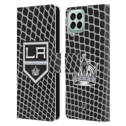 NHL Los Angeles Kings Net Pattern Leather Book Wallet Case Cover For Samsung Galaxy M33 (2022)