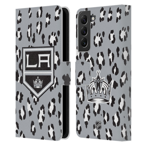 NHL Los Angeles Kings Leopard Patten Leather Book Wallet Case Cover For Samsung Galaxy S22+ 5G NHL Los Angeles Kings Leopard Patten Leather Book Wallet Case Cover For Samsung Galaxy S22+ 5G