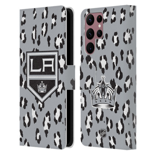 NHL Los Angeles Kings Leopard Patten Leather Book Wallet Case Cover For Samsung Galaxy S22 Ultra 5G NHL Los Angeles Kings Leopard Patten Leather Book Wallet Case Cover For Samsung Galaxy S22 Ultra 5G