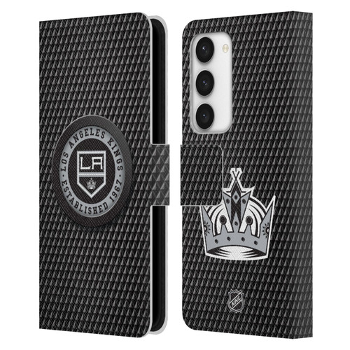 NHL Los Angeles Kings Puck Texture Leather Book Wallet Case Cover For Samsung Galaxy S23 5G NHL Los Angeles Kings Puck Texture Leather Book Wallet Case Cover For Samsung Galaxy S23 5G