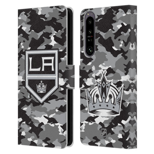 NHL Los Angeles Kings Camouflage Leather Book Wallet Case Cover For Sony Xperia 1 IV