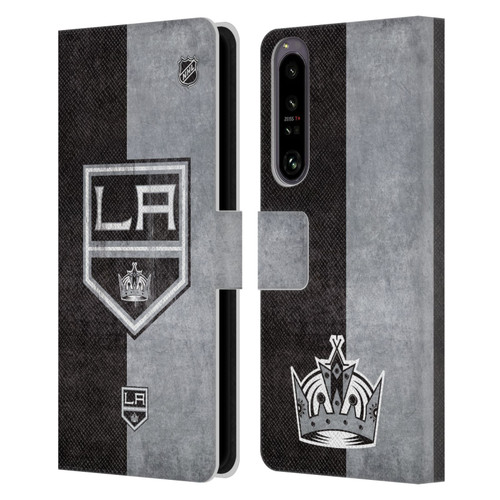 NHL Los Angeles Kings Half Distressed Leather Book Wallet Case Cover For Sony Xperia 1 IV