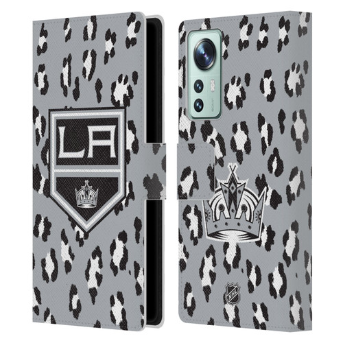 NHL Los Angeles Kings Leopard Patten Leather Book Wallet Case Cover For Xiaomi 12