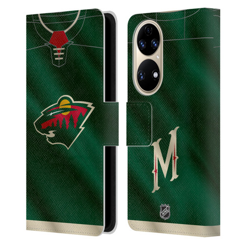 NHL Minnesota Wild Jersey Leather Book Wallet Case Cover For Huawei P50
